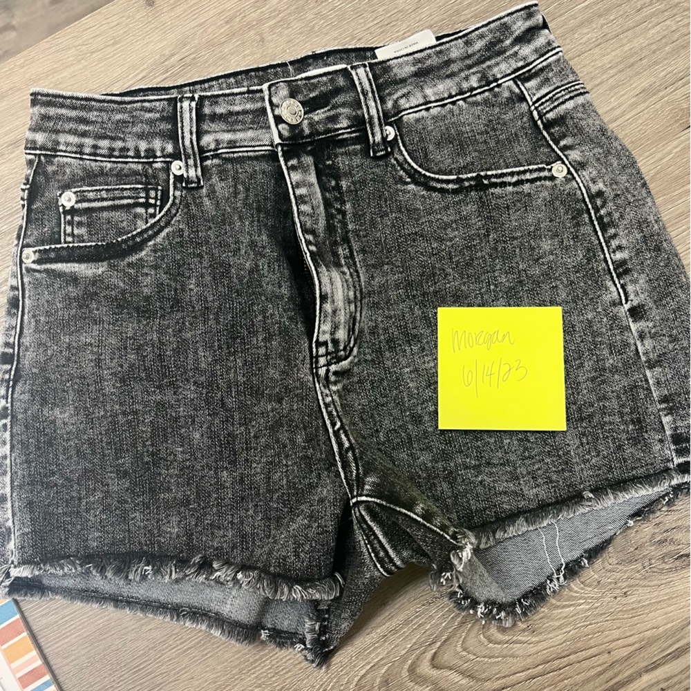 Black jean shorts